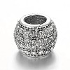 Antique Silver Plated Alloy Rhinestone European Beads CPDL-E036-E03-1