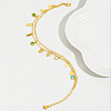 Fashionable Brass Leaf Tassel Double Layer Anklets in Random Accessory Color JI4234-2