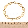 304 Stainless Steel Coffee Bean Chain Bracelets for Women Men BJEW-F488-45G-5