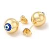 Enamel Evil Eye Stud Earrings EJEW-E274-01G-02-2