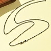 2mm Rack Plating Brass Rolo Chain Necklaces for Women Men MAK-L044-15B-3