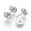 304 Stainless Steel Ear Fake Plugs Gauges EJEW-L207-P06-2
