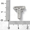 Brass Micro Pave Cubic Zirconia Letter Links KK-I717-04T-P-3