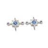 304 Stainless Steel Aquamarine Rhinestone Connector Charms STAS-L308-03B-P-1