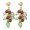 Christmas Natural Carnelian Stud Earring EJEW-TA00477-1