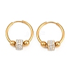 304 Stainless Steel Rhinestone Hoop Earrings EJEW-T057-01G-2
