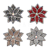 4Pcs 4 Colors Rhinestone with PU Leather Iron/Sew on Appliques DIY-FH0006-99-1