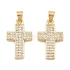 Brass Micro Pave Clear Cubic Zirconia Pendants CU-CBADC6C-05G-01-1