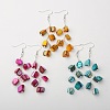 Dyed Sea Shell Earrings EJEW-JE01034-1
