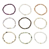 Natural Gemstone & Brass Beaded Stretch Bracelets for Women Men BJEW-JB13942-3
