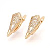 Brass Micro Pave Cubic Zirconia Hoop Earring Finding KK-N261-42G-1