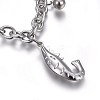 Tarnish Resistant 304 Stainless Steel Charm Bracelets BJEW-L637-31-P-2