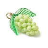 Glass Seed Beaded Grape Pendants PALLOY-MZ00467-04-3