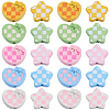 20Pcs 10 Styles Hounds Tooth Pattern Paint Alloy Beads FIND-SC0021-74-1