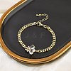 Brass Micro Pave Cubic Zirconia Link Bracelets BJEW-Z082-01G-02-2