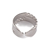 Non-Tarnish 304 Stainless Steel Curb Chains Shape Open Cuff Rings for Women RJEW-G285-35P-3