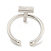 Rack Plating Brass Open Cuff Rings for Women RJEW-F162-01P-T-3