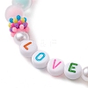 Candy Color Word Love Acrylic Beaded Stretch Bracelets for Kid BJEW-JB10158-02-3