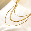 Fashion 304 Stainless Steel 3 Layered Snake Chain Necklaces for Women GS2900-1-3