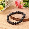 Natural Lava Rock Beaded Stretch Bracelets BJEW-JB02263-1