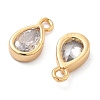 Brass Micro Pave Clear Cubic Zirconia Charms KK-G516-24G-2