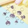 Natural Amethyst Chip & Alloy Tree of Life Pendant Keychain KEYC-JKC00648-06-2