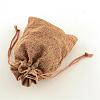 Polyester Imitation Burlap Packing Pouches Drawstring Bags ABAG-R004-14x10cm-03-4