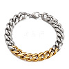 Two-tone 304 Stainless Steel Cuban Link Chain Bracelets for Men FS-WG114D5-06-1