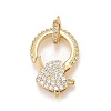 Brass Micro Pave Cubic Zirconia Lobster Claw Clasps KK-A161-02G-3