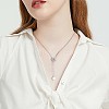 Christmas Snowflake with Pearl Tassel Pendant Lariat Necklace JN1055A-5