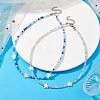 2Pcs 2 Color Glass & Natural Shell Star Beaded Necklaces Set NJEW-JN04646-01-2