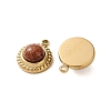 Synthetic Goldstone Half Round Charms STAS-L022-399G-01-2