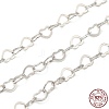 Anti-Tarnish Rhodium Plated 925 Sterling Silver Heart Link Chains STER-NH0001-28A-P-1