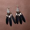 Bohemian Blue Feather Tassel Earrings Vintage Style Unique Long Earrings LW7993-7-1