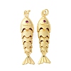 Rack Plating Brass Micro Pave Cubic Zirconia Pendants X-KK-M309-38D-G-1