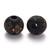 Painted Natural Wood Beads X-WOOD-N006-03A-10-2
