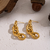 304 Stainless Steel Oval Chain Tassel Stud Earrings NM9874-6