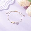 ABS Plastic Imitation Pearl & Alloy Bead Braided Bracelets for Women BJEW-JB12517-1
