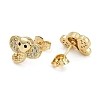 Brass Micro Pave Clear Cubic Zirconia Stud Earrings for Women EJEW-U030-03G-05-1