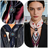 2Pcs 2 Colors Leather & Alloy & Synthetic Turquoise Scarf Clips AJEW-CL0005-24C-5