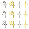 8Pcs 4 Styles Rack Plating Brass Pendants KK-YW0004-10-1