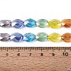 Electroplate Transparent Glass Beads Strands EGLA-Q135-8x11MM-03A-5