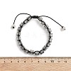 Adjustable Natural Labradorite and Non-magnetic Synthetic Hematite Braided Bead Bracelets BJEW-Z090-01A-5