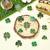 20Pcs 5 Styles Saint Patrick's Day Clover Alloy Enamel Lapel Pin Back Brooches for Backpack Clothes JEWB-CJ0003-65-5
