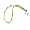 Faceted Rondelle Natural Peridot Beaded Necklaces for Women NJEW-M048-03-4