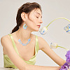 100Pcs 4 Styles Baking Paint Transparent Glass Bead Caps DGLA-TA0001-51-8