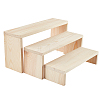 3-Tier Rectangle Wood Jewelry Display Risers ODIS-WH0038-06-1