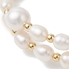 Natural Cultured Freshwater Pearl & Brass Beaded Bangles for Women BJEW-JB13341-3