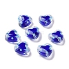 Glass Heart Beads GLAA-D005-01G-1