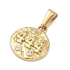 Textured 304 Stainless Steel Pendants STAS-A140-02G-4-2